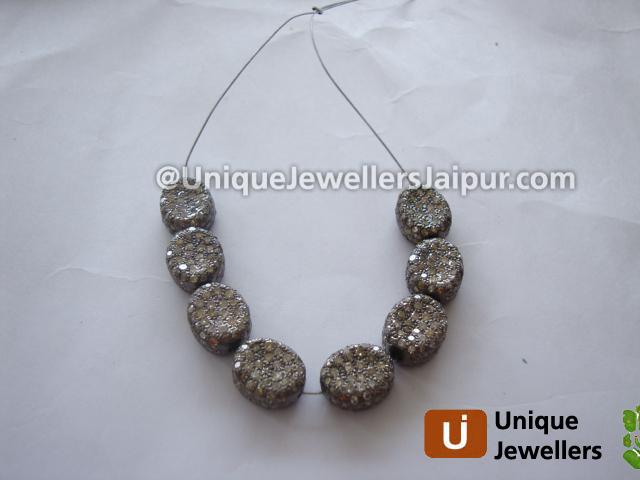 Diamond Studded Silver Oval